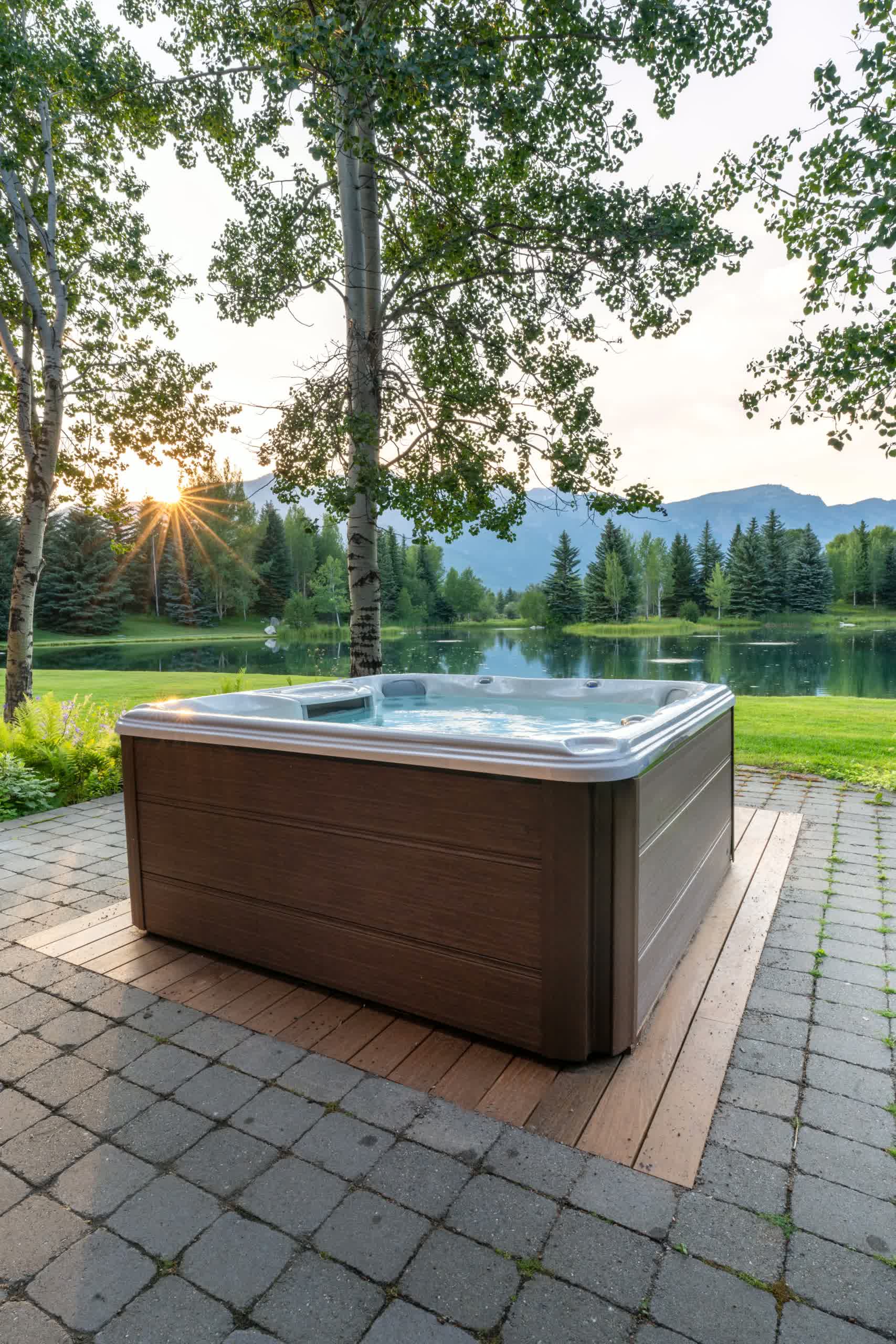 Sundance Spas hot tub display inside the High Elevation Hot Tubs showroom in Jackson, Wyoming